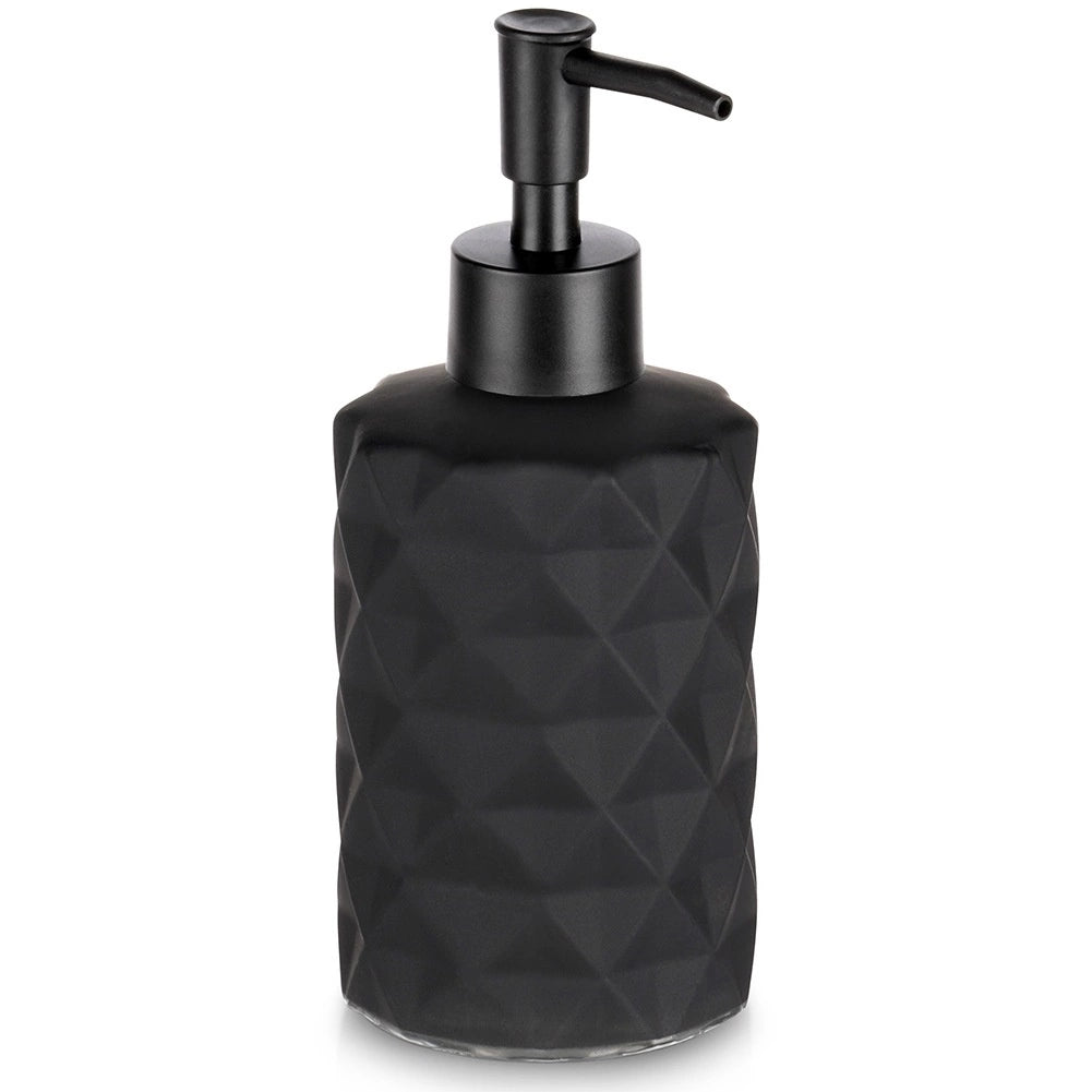 Glass Soap Dispenser, Black, 330 ml Capacity