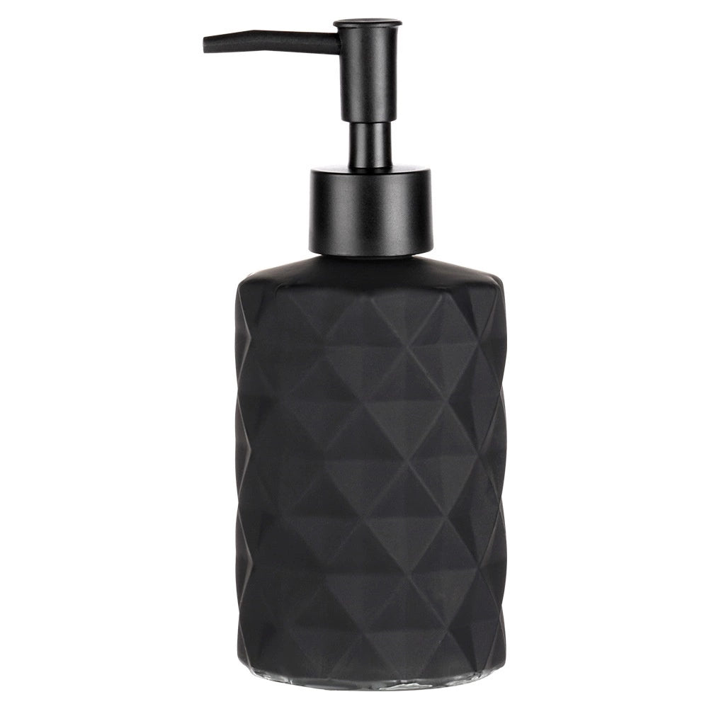 Glass Soap Dispenser, Black, 330 ml Capacity