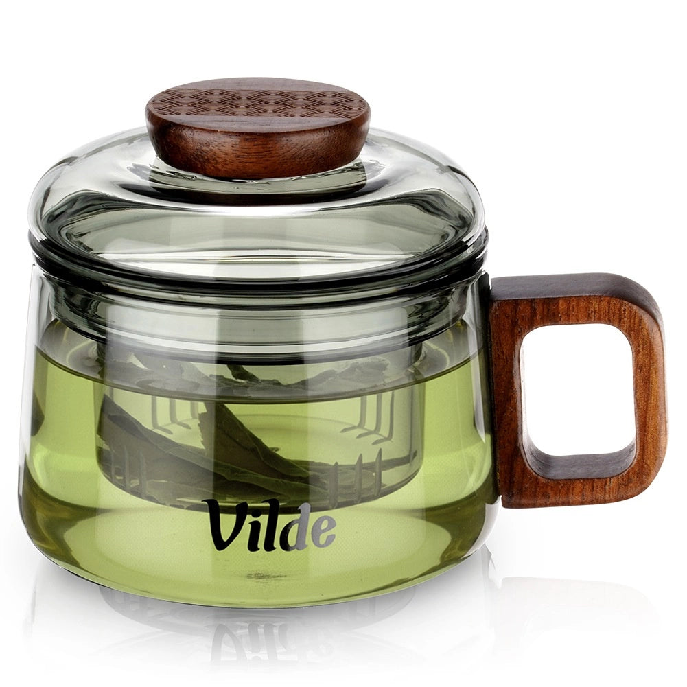 Glass Tea Mug with Borosilicate Infuser, 240 ml