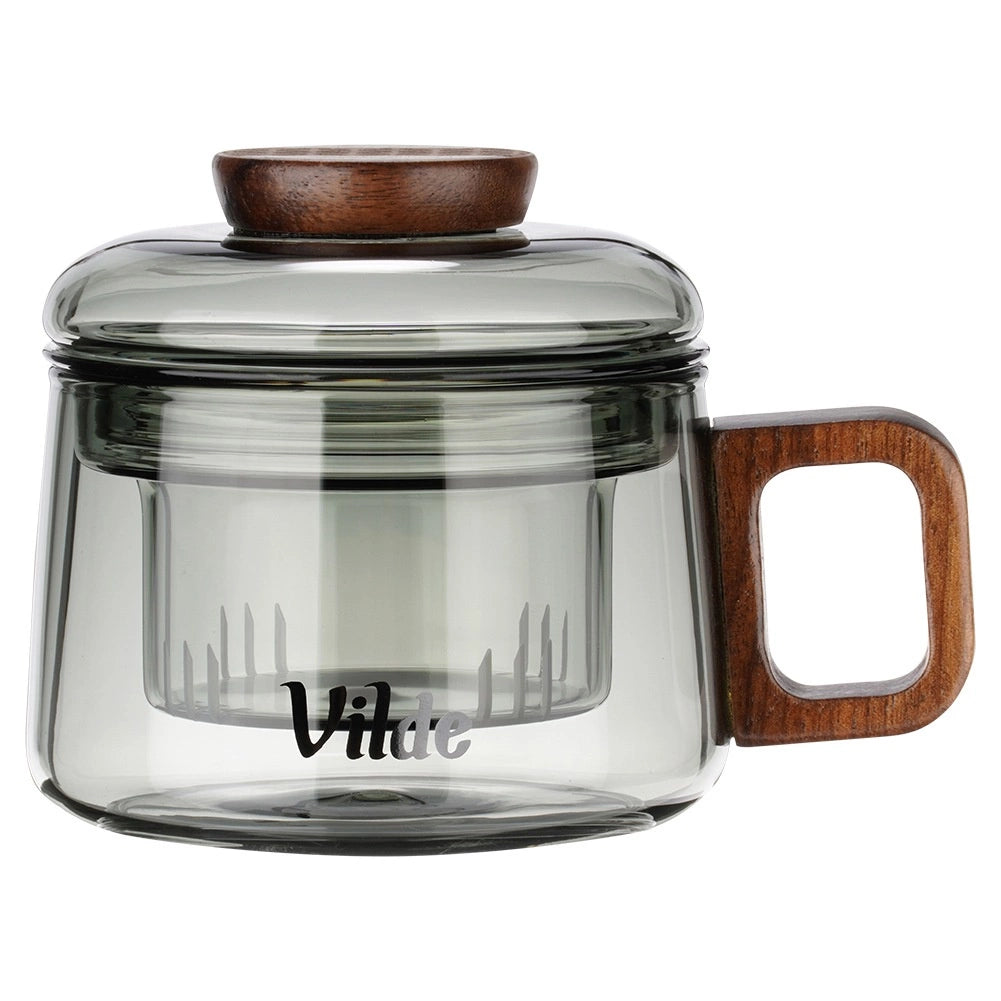 Glass Tea Mug with Borosilicate Infuser, 240 ml