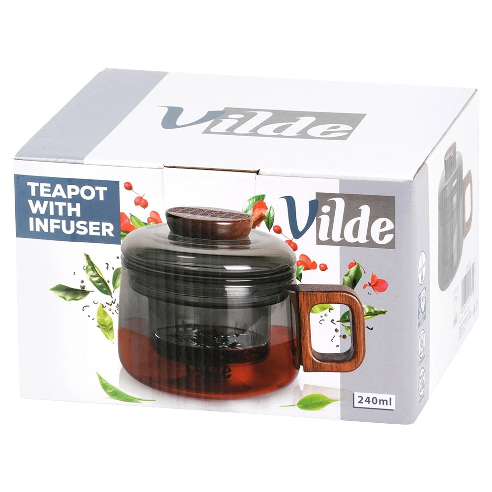 Glass Tea Mug with Borosilicate Infuser, 240 ml