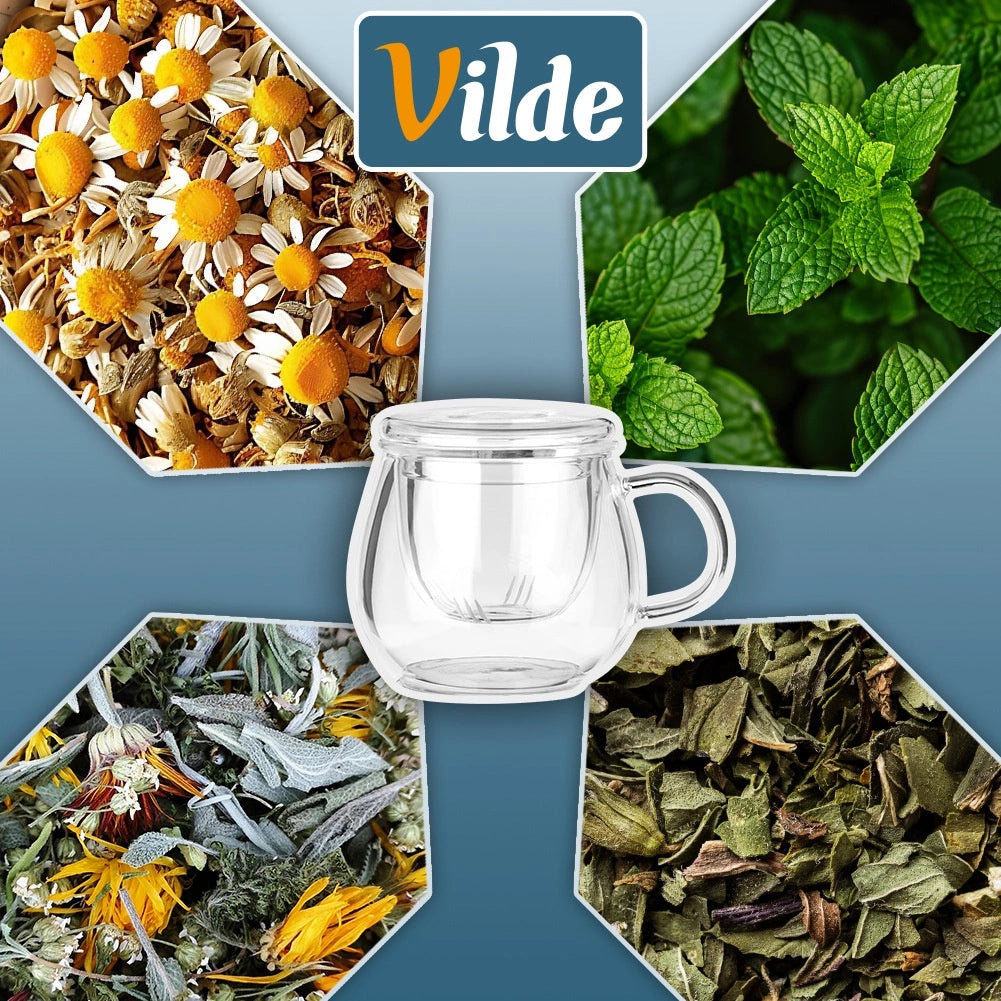Glass Tea Mug with Infuser and Lid, 400 ml