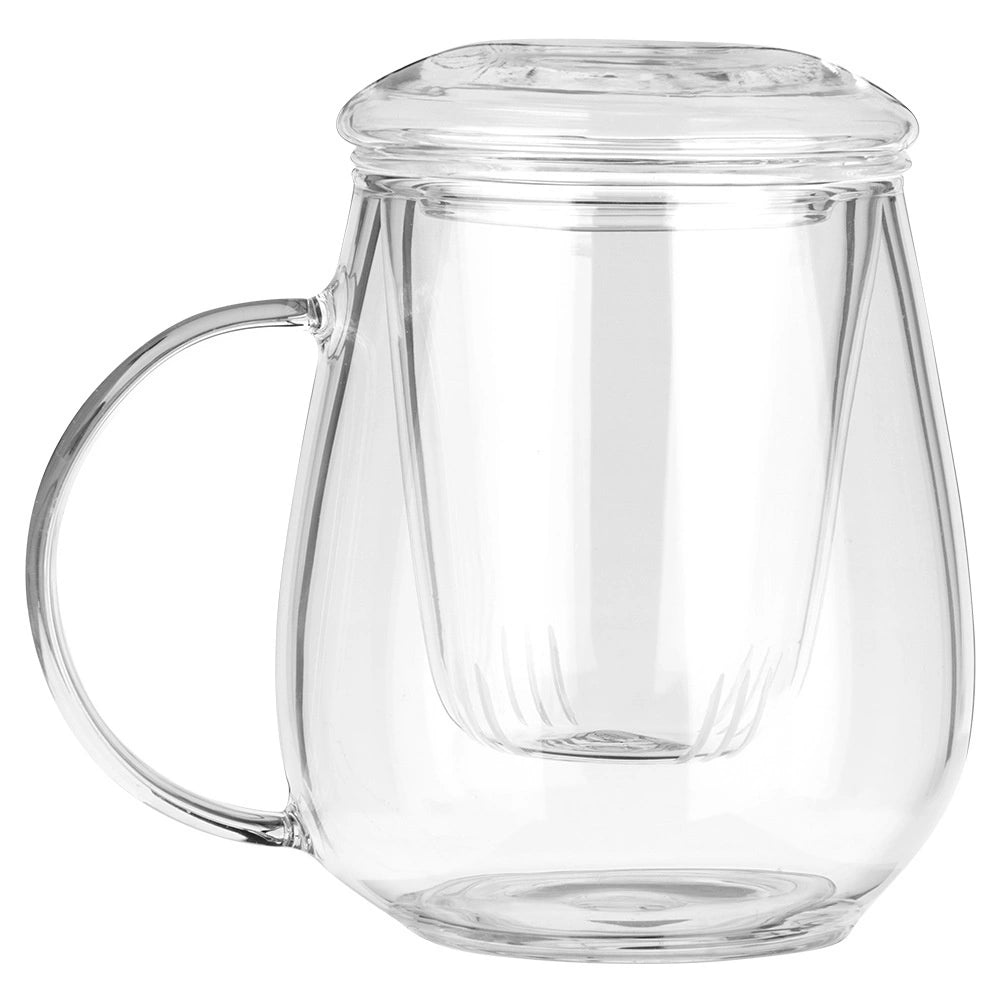 Glass Tea Mug with Infuser and Lid, 530 ml