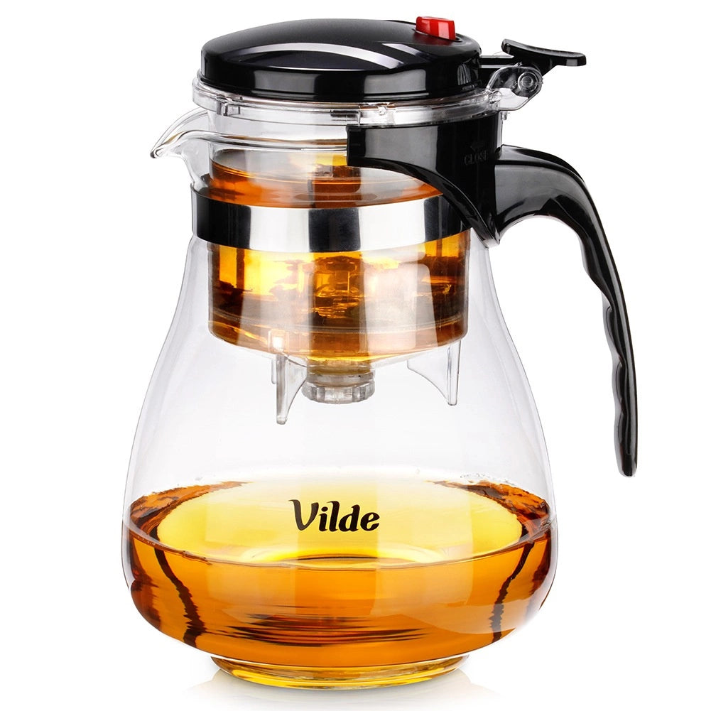 Glass Teapot with Infuser, 1.65L Borosilicate