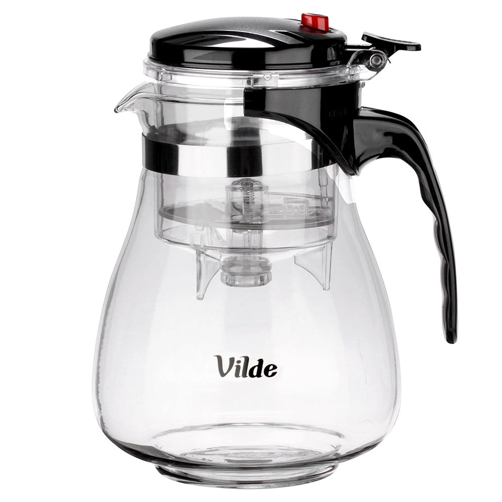 Glass Teapot with Infuser, 1.65L Borosilicate