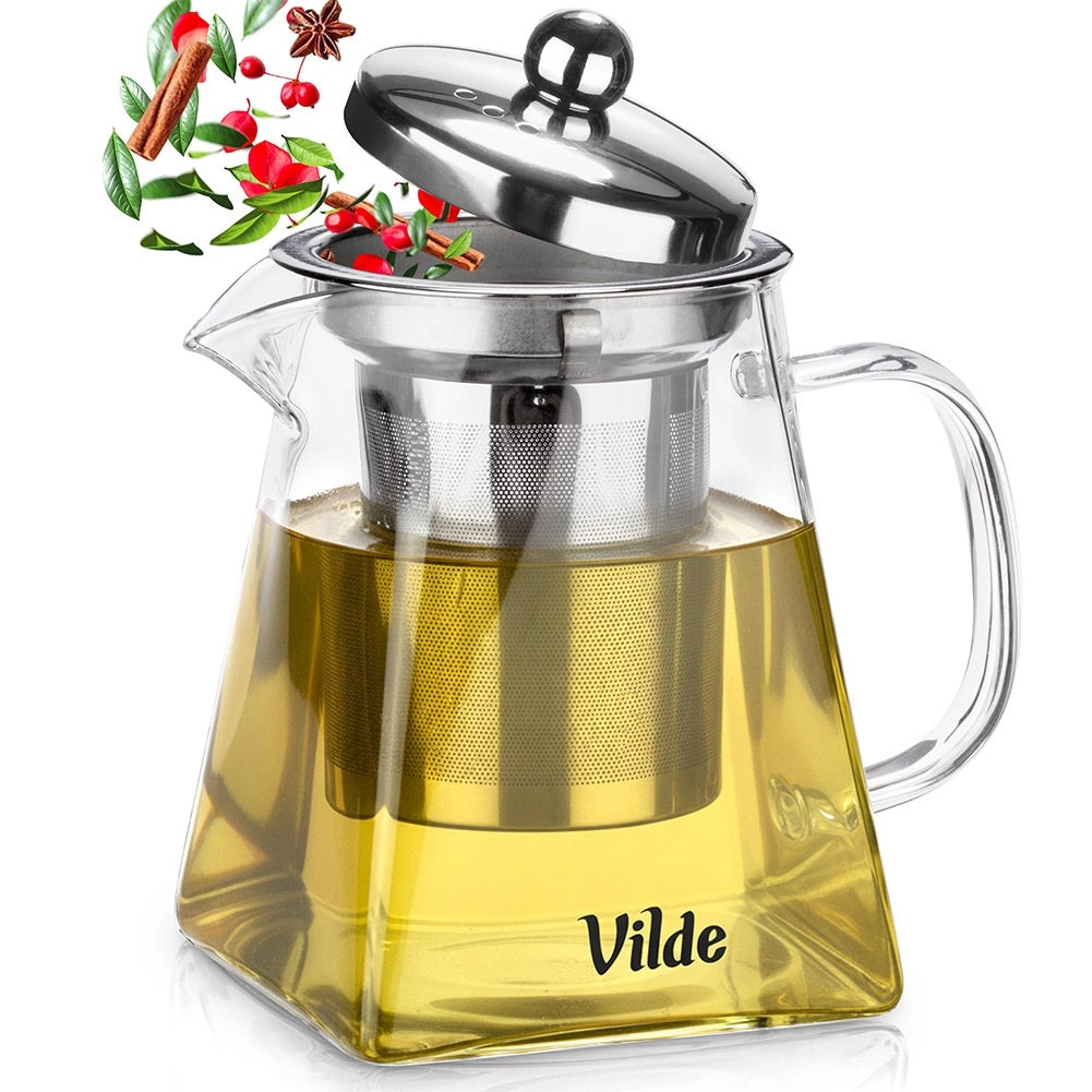 Glass Teapot with Infuser, 490 ml, Heat-Resistant