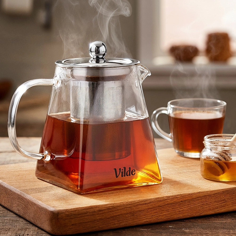Glass Teapot with Infuser, 490 ml, Heat-Resistant