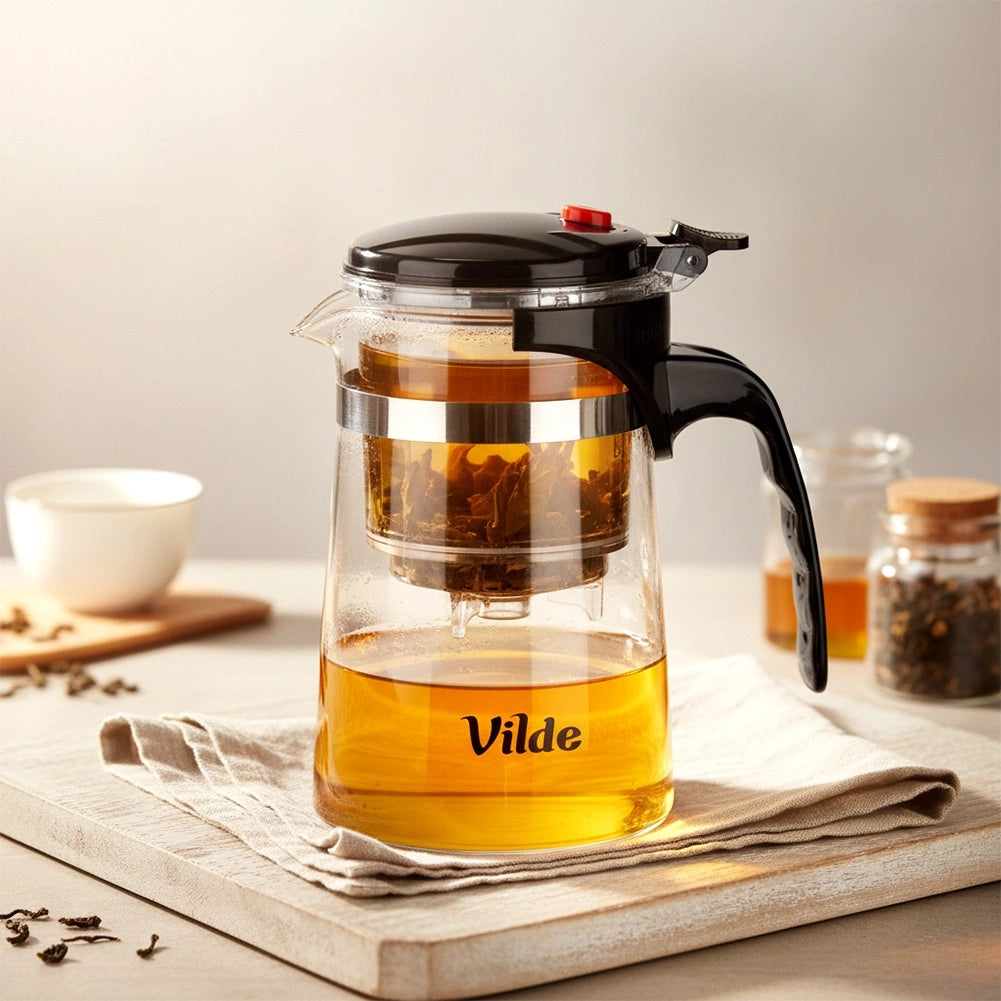 Glass Teapot with Infuser, 600ml Borosilicate