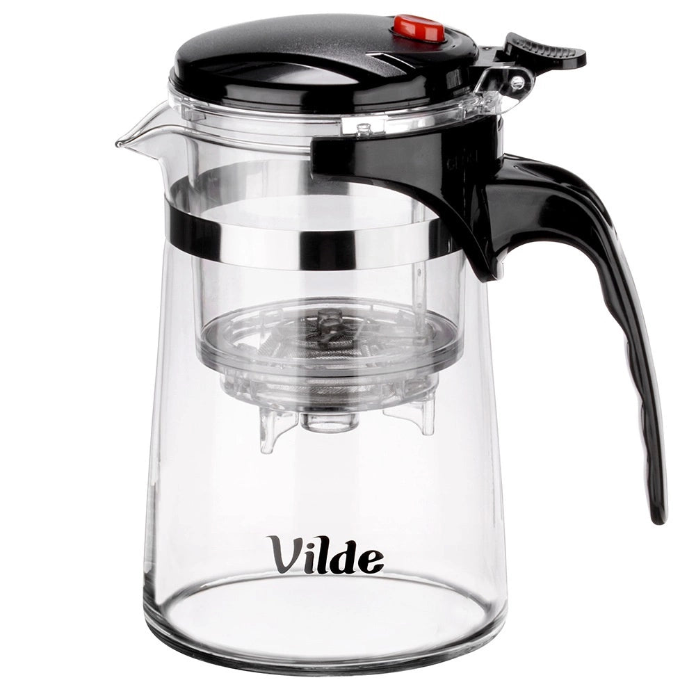 Glass Teapot with Infuser, 600ml Borosilicate