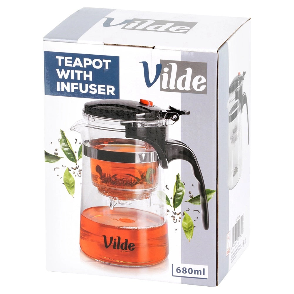 Glass Teapot with Infuser, 680 ml – Borosilicate