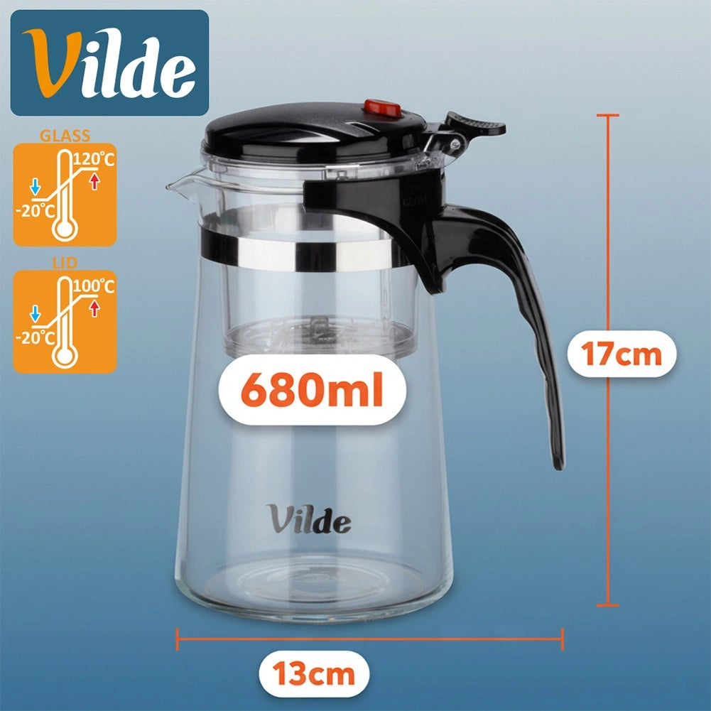 Glass Teapot with Infuser, 680 ml – Borosilicate