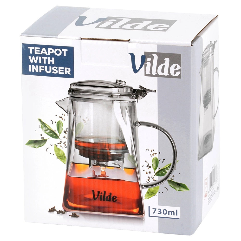 Glass Teapot with Infuser, 730 ml, Borosilicate