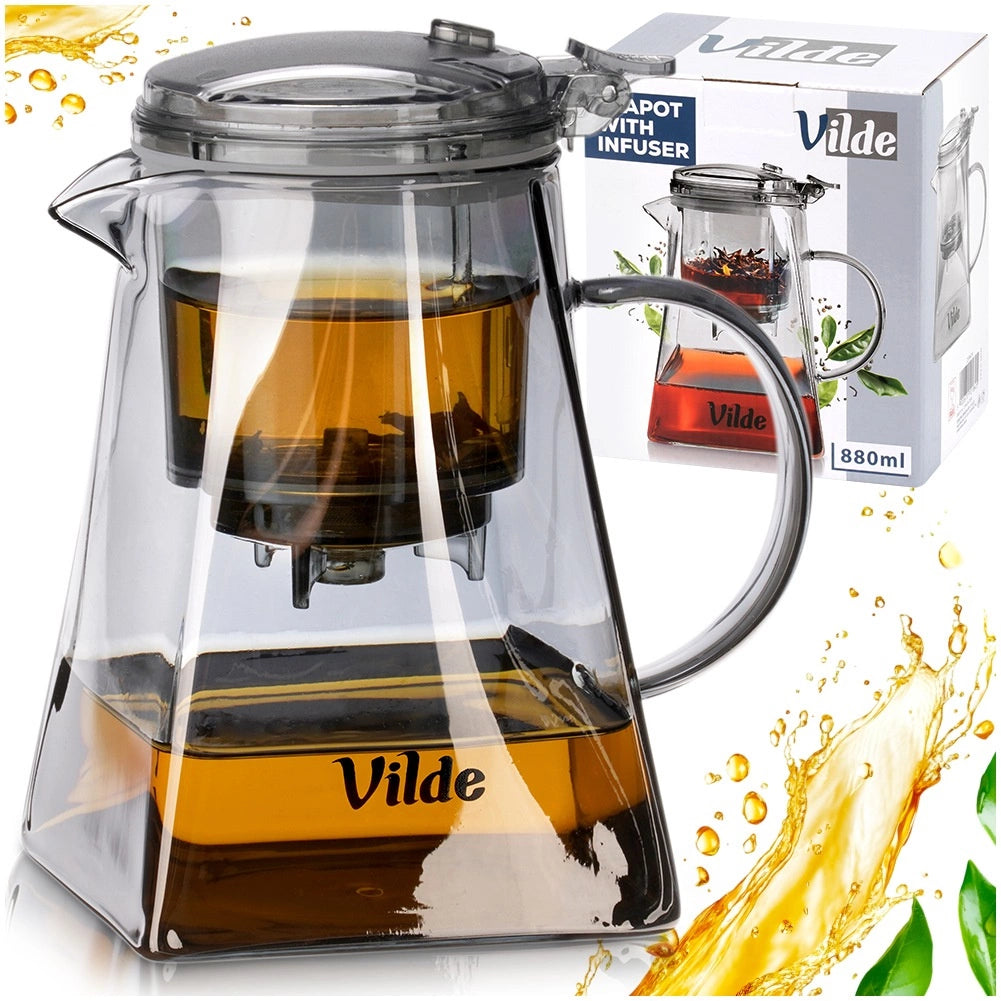 Glass Teapot with Infuser, 880 ml, Borosilicate