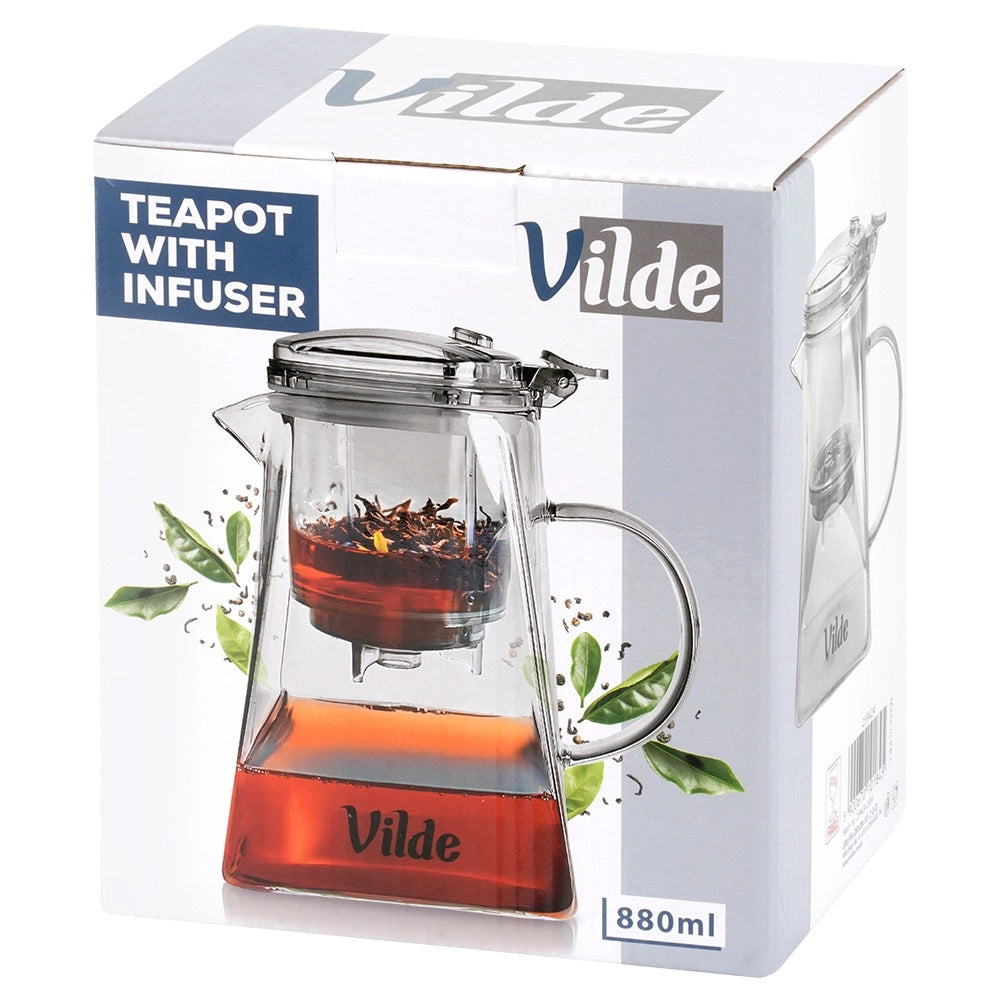 Glass Teapot with Infuser, 880 ml, Borosilicate
