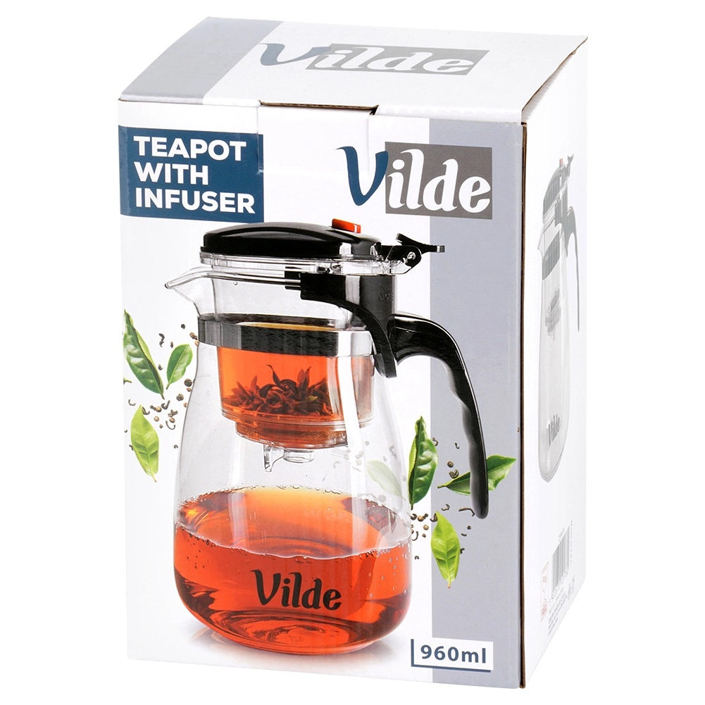 Glass Teapot with Infuser, Borosilicate, 960 ml