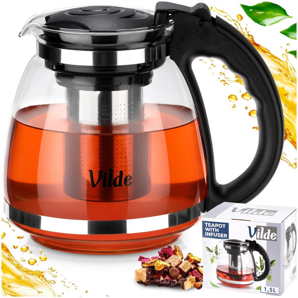 Glass Teapot with Stainless Steel Infuser, 1.5L