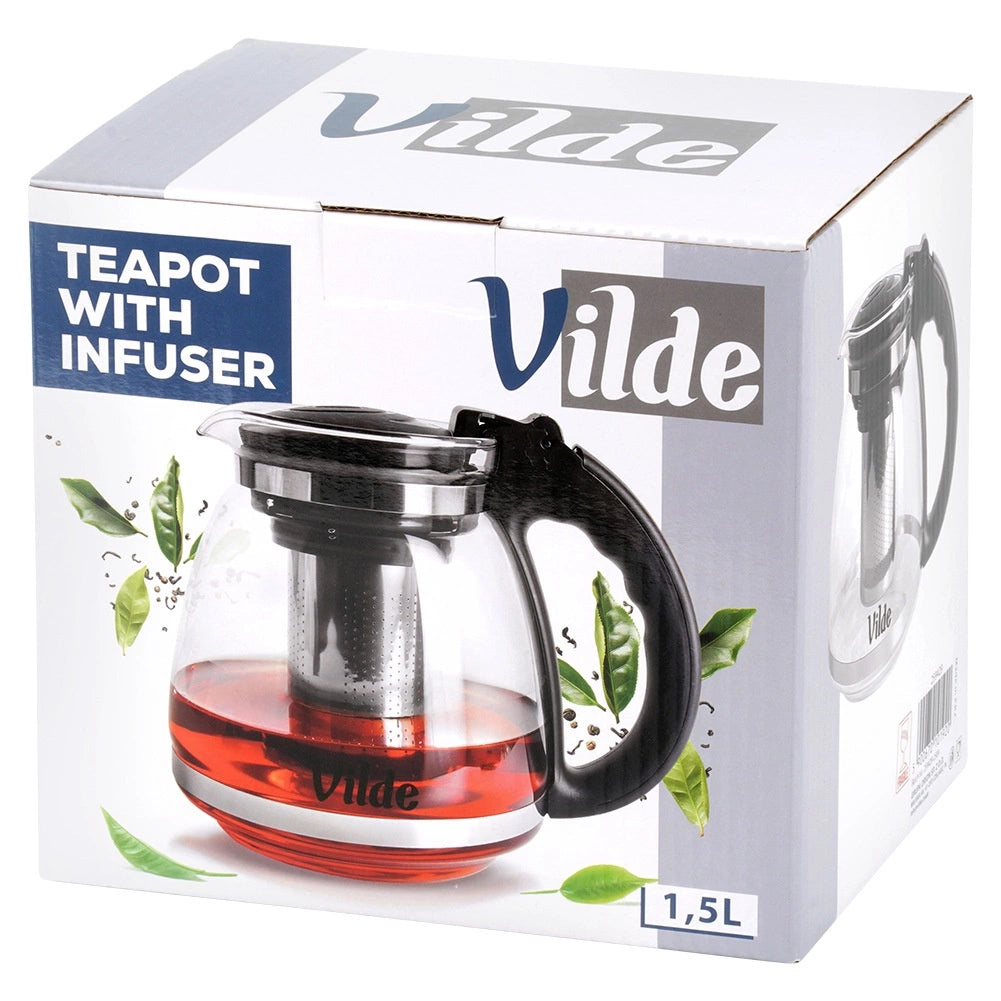 Glass Teapot with Stainless Steel Infuser, 1.5L