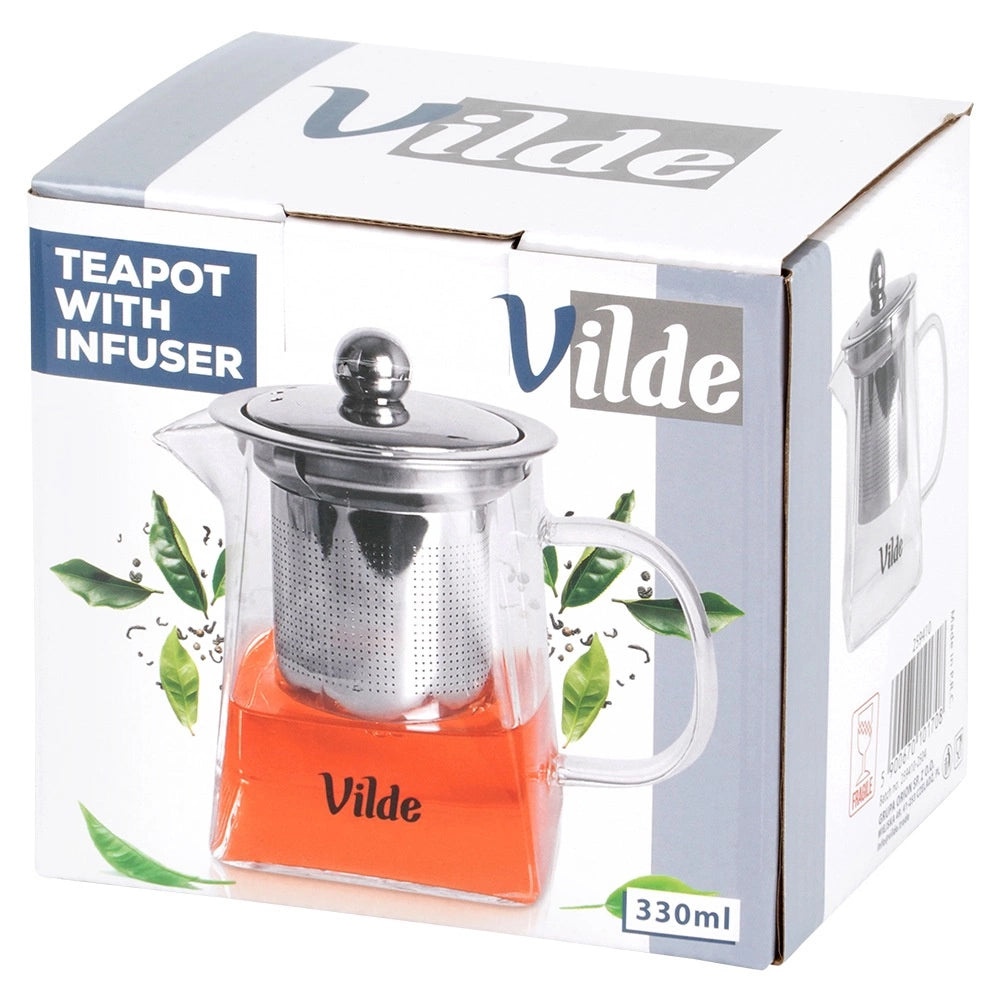 Glass Teapot with Stainless Steel Infuser, 330 ml