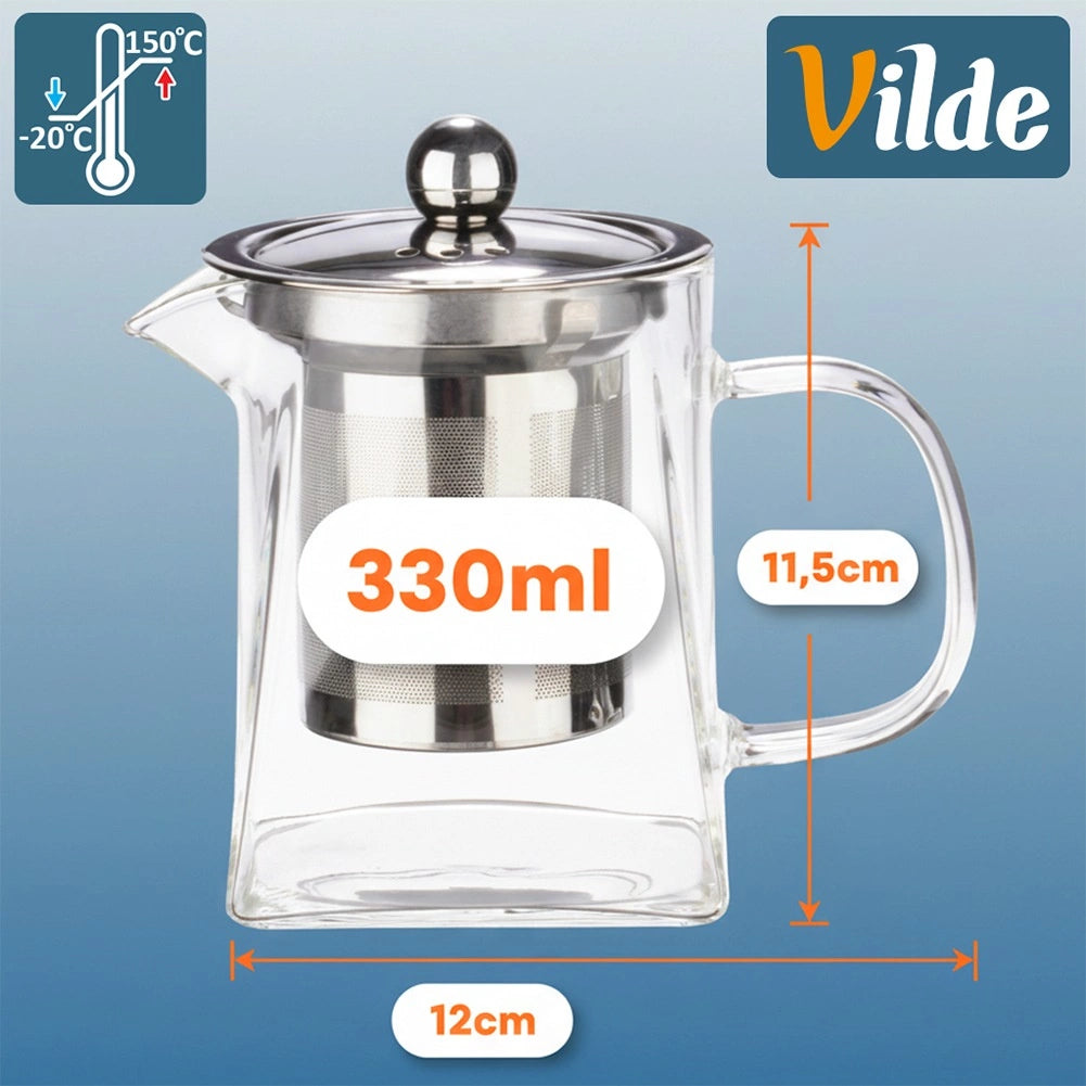 Glass Teapot with Stainless Steel Infuser, 330 ml