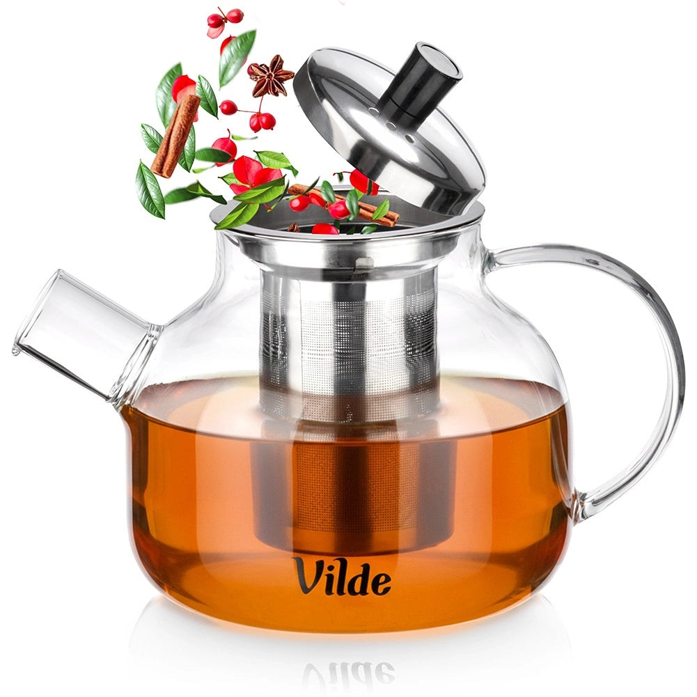 Glass Teapot with Stainless Steel Infuser, 850 ml
