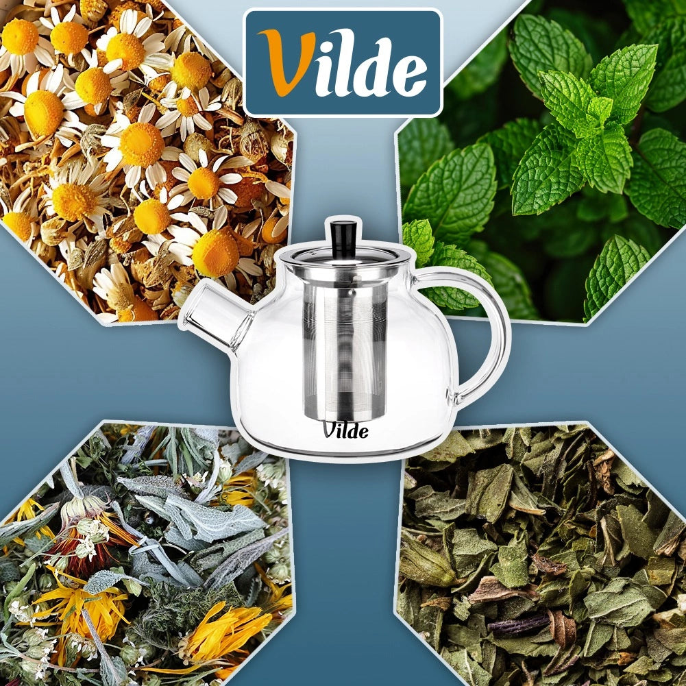 Glass Teapot with Stainless Steel Infuser, 850 ml
