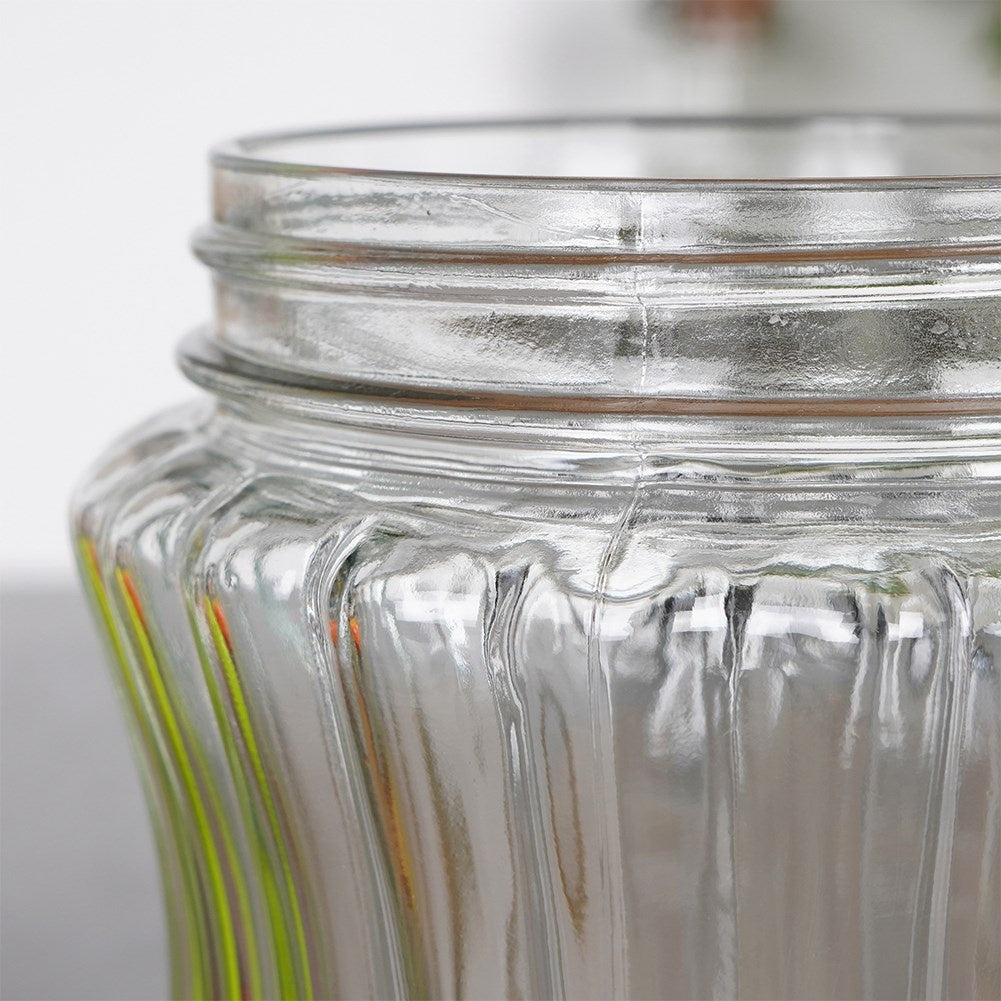 Glass and plastic containers for dry food, simple kitchen arrangement