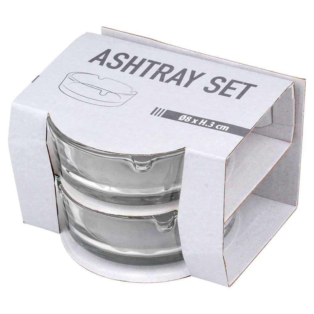 Glass ashtray 8 cm 2 pcs.