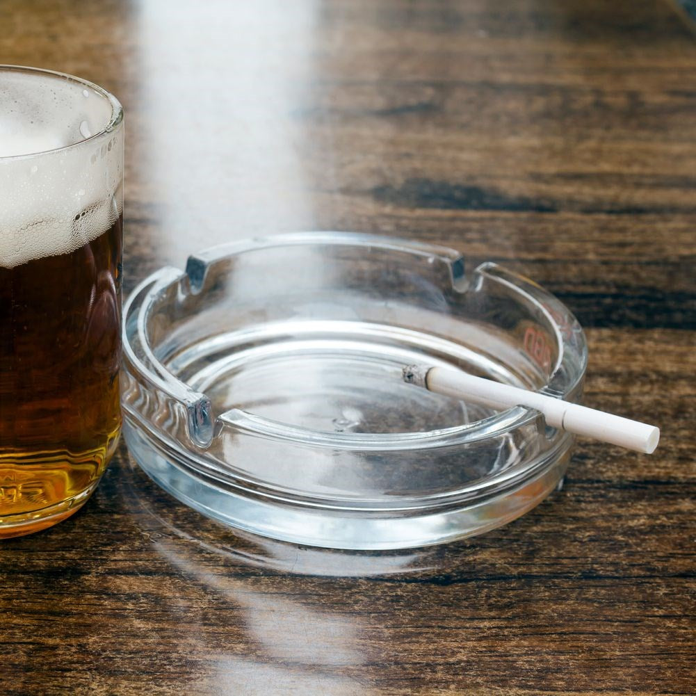 Glass ashtray round 10.5 cm