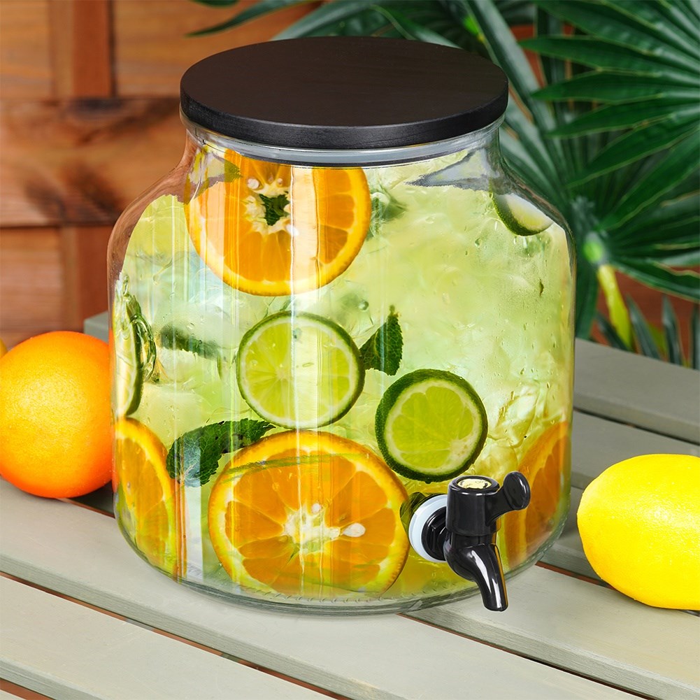 Glass beverage jar with tap 5.2 l
