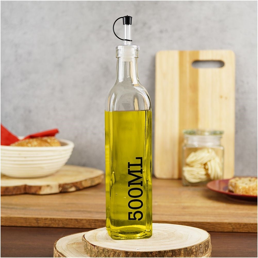 Glass bottle 500 ml with resealable dosage for olive oil