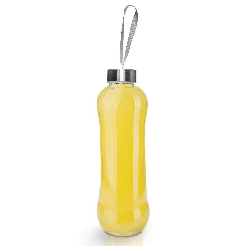 Glass bottle 600 ml with seal and steel lid for all drinks