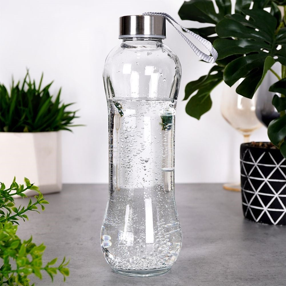 Glass bottle 600 ml with seal and steel lid for all drinks