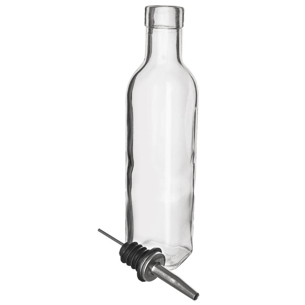 Glass bottle for oil/vinegar with dosing function
