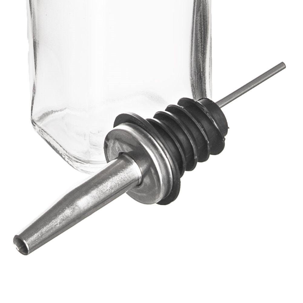 Glass bottle for oil/vinegar with dosing function
