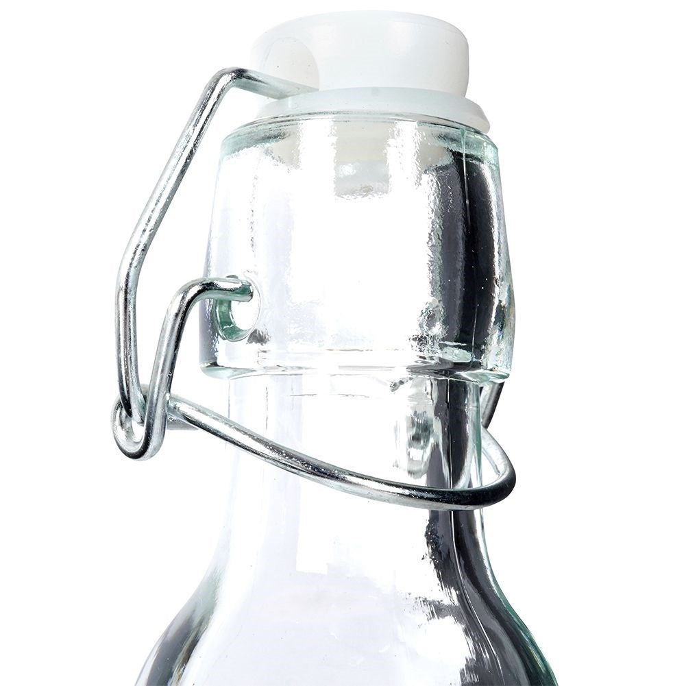 Glass bottle for oil/vinegar with garlic, herbs & chilli