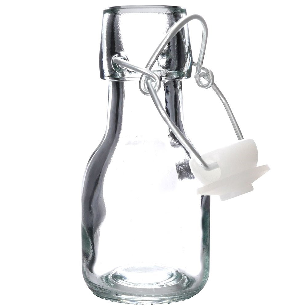 Glass bottle for oil/vinegar with garlic, herbs & chilli