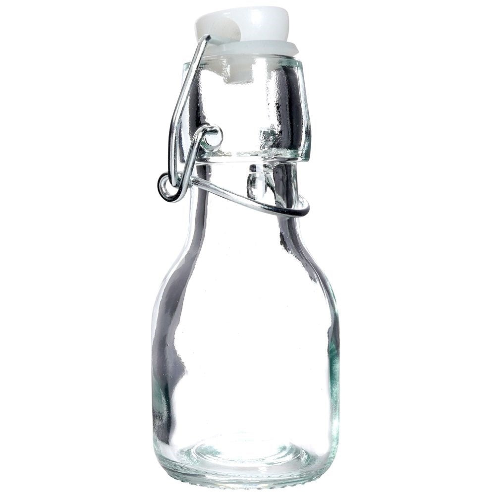 Glass bottle for oil/vinegar with garlic, herbs & chilli