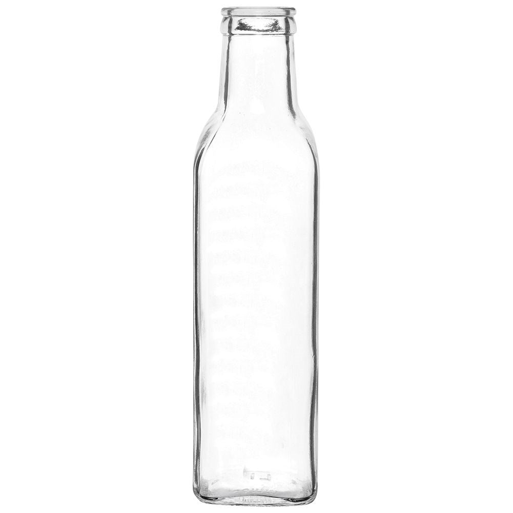 Glass bottle for oil/vinegar with pouring spout and cap
