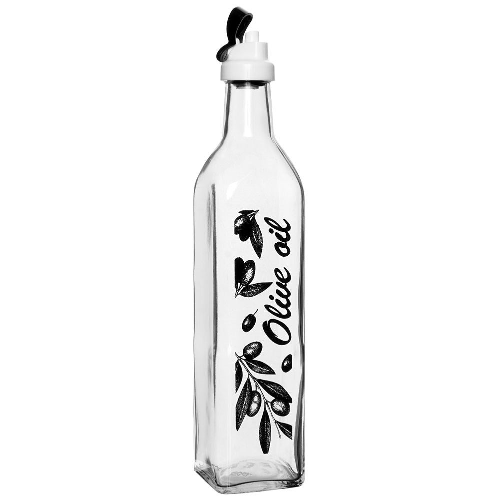 Glass bottle for oil with dispenser, 500 ml - for garlic & herbs