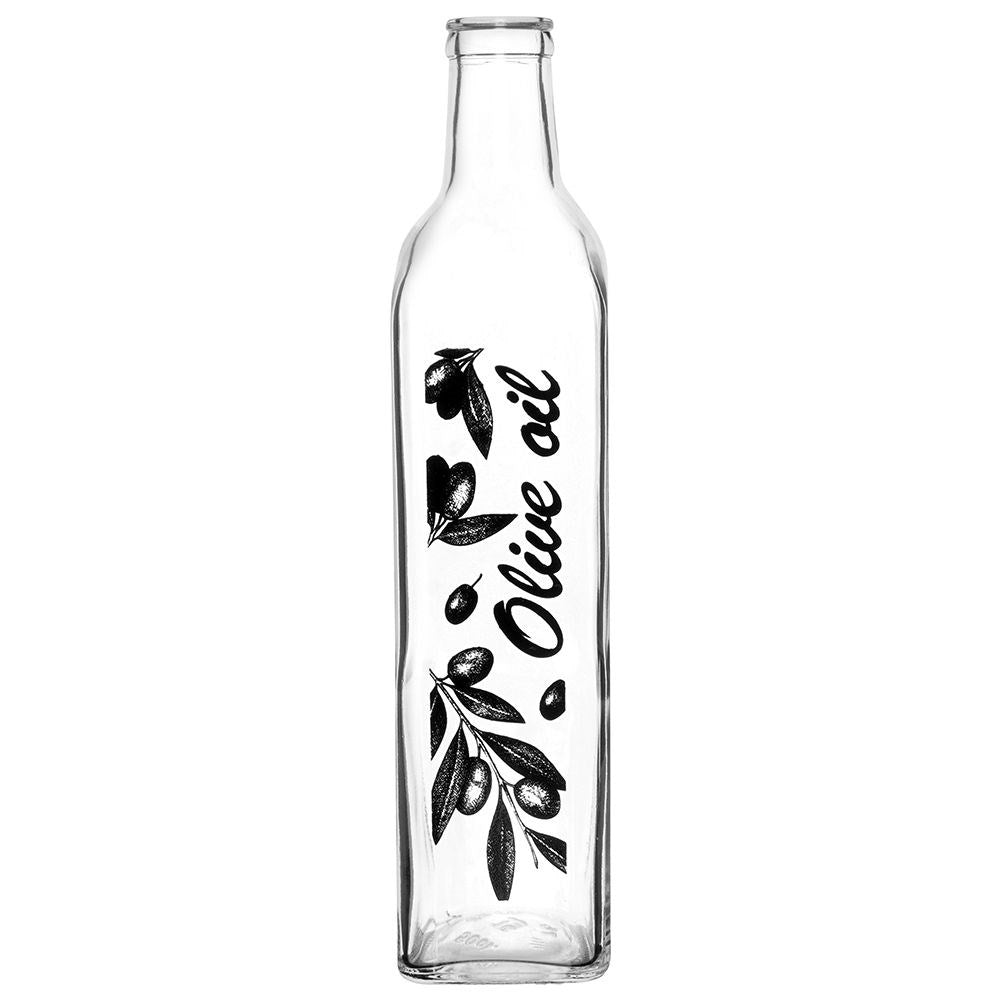Glass bottle for oil with dispenser, 500 ml - for garlic & herbs