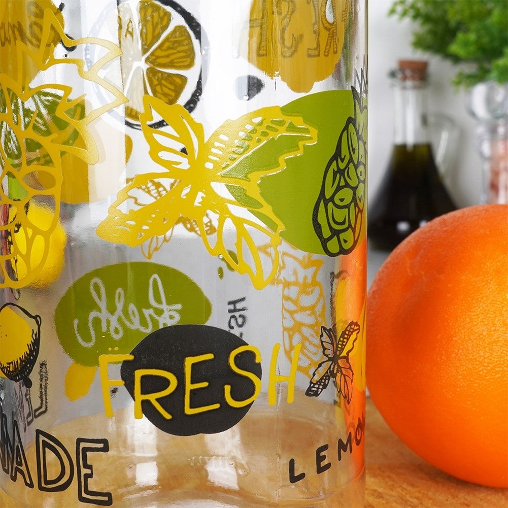 Glass bottle with Citrus motif - Perfect for Lemonade and Juice