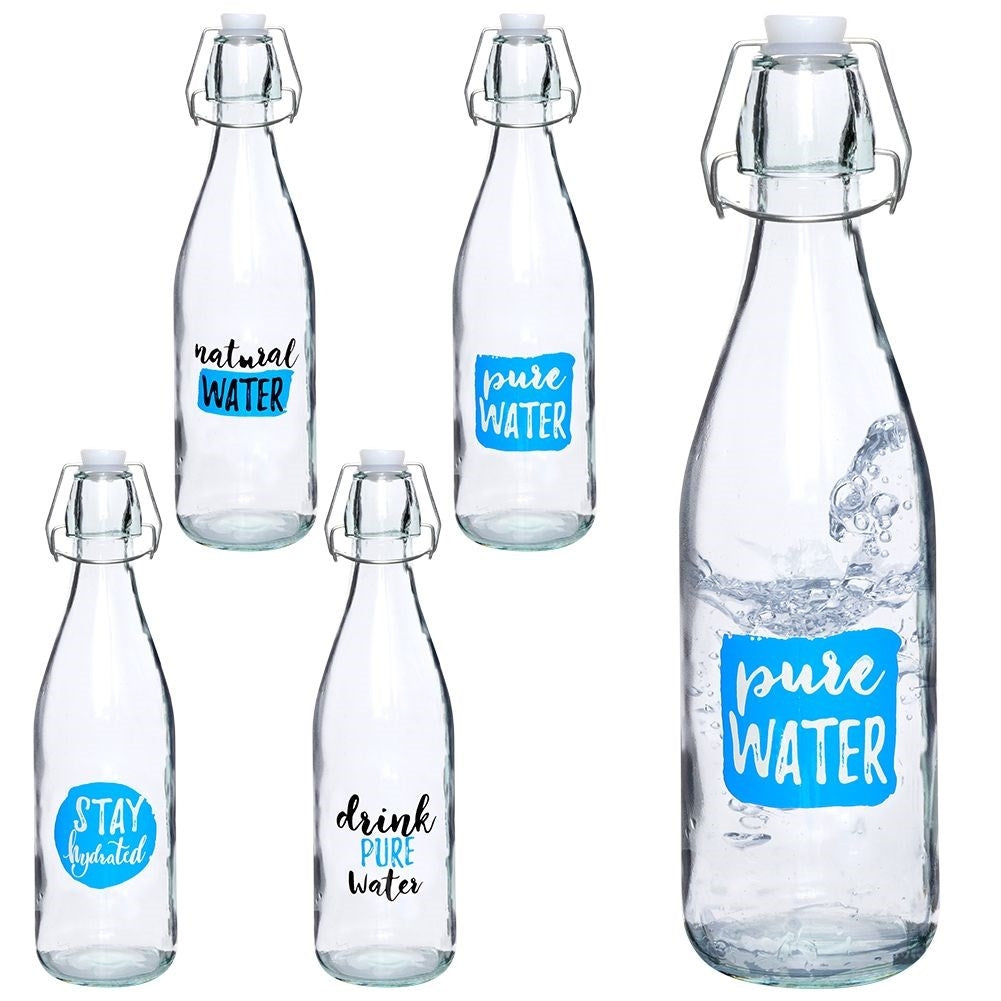 Glass bottle with patent cork, rubber seal for beverage storage