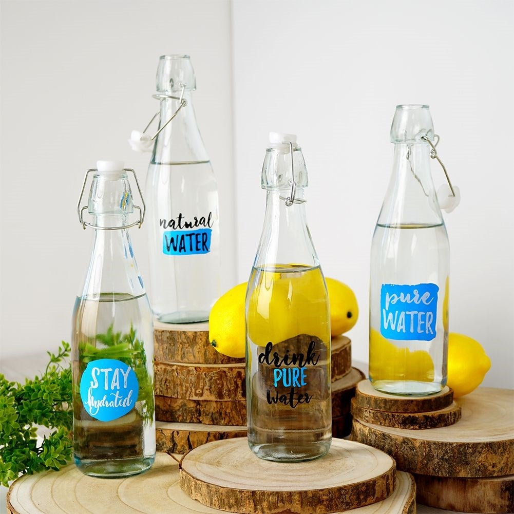 Glass bottle with patent cork, rubber seal for beverage storage