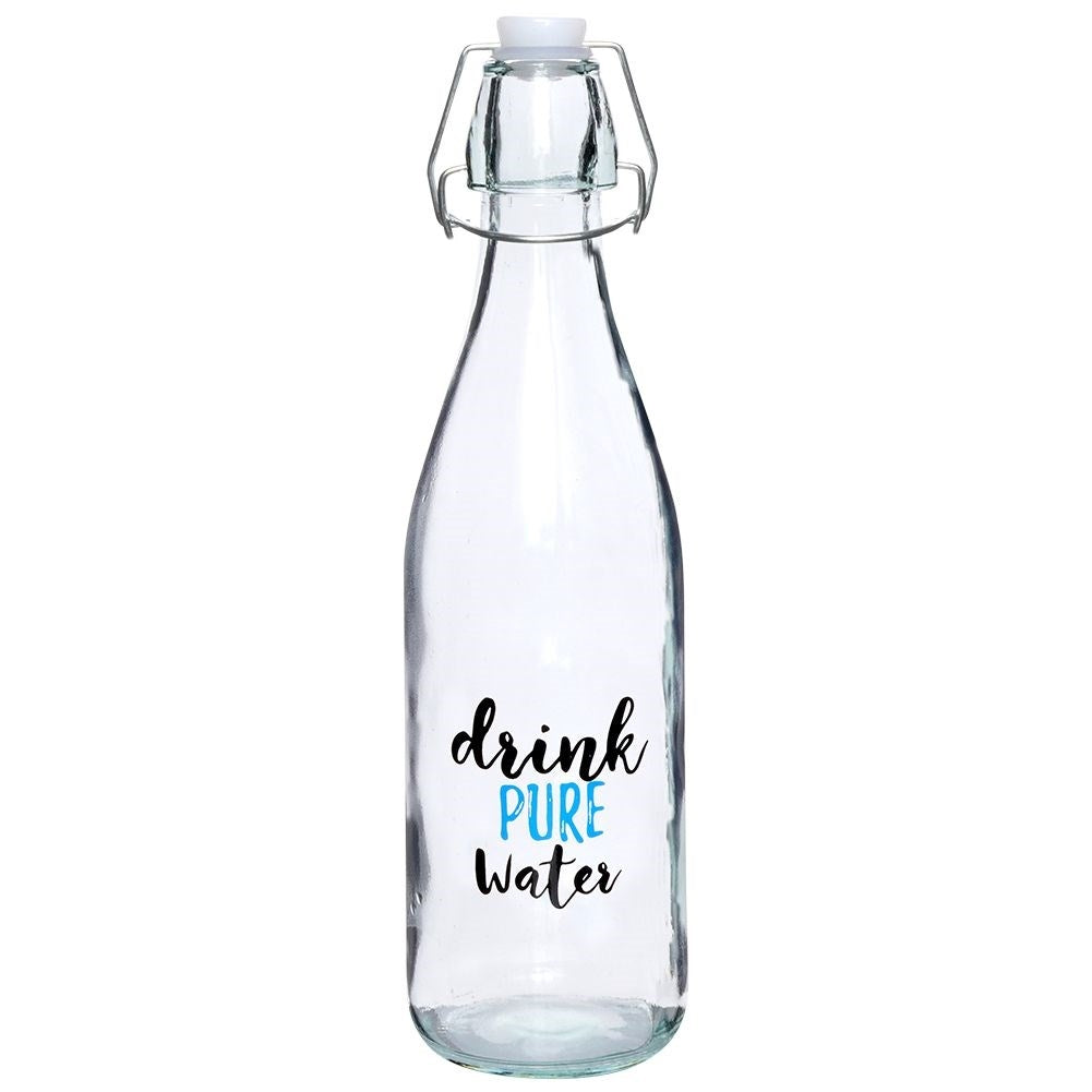 Glass bottle with patent cork, rubber seal for beverage storage