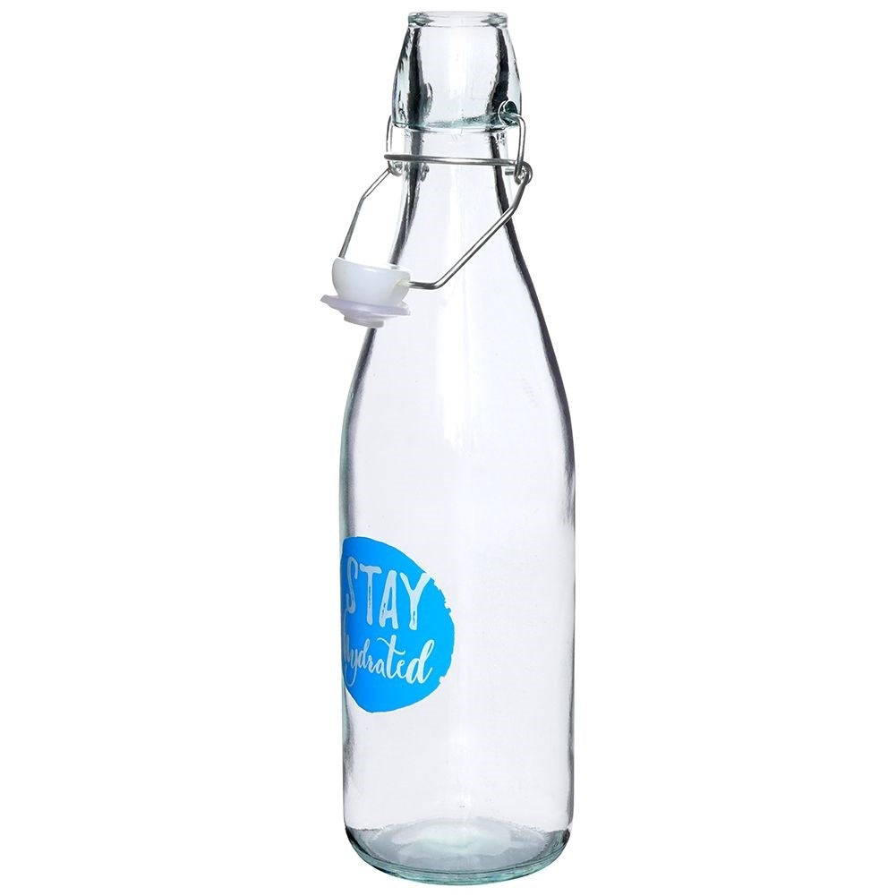 Glass bottle with patent cork, rubber seal for beverage storage