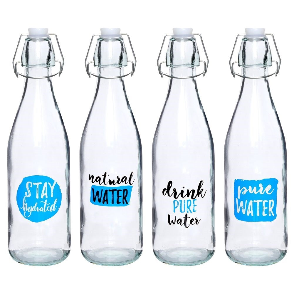 Glass bottle with patent cork, rubber seal for beverage storage