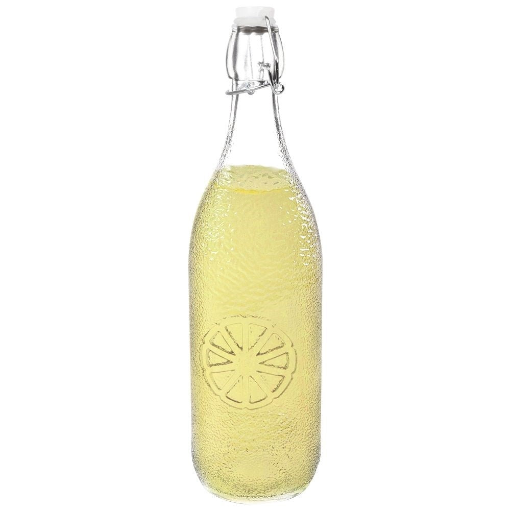 Glass bottle with patented cork lock and clamp