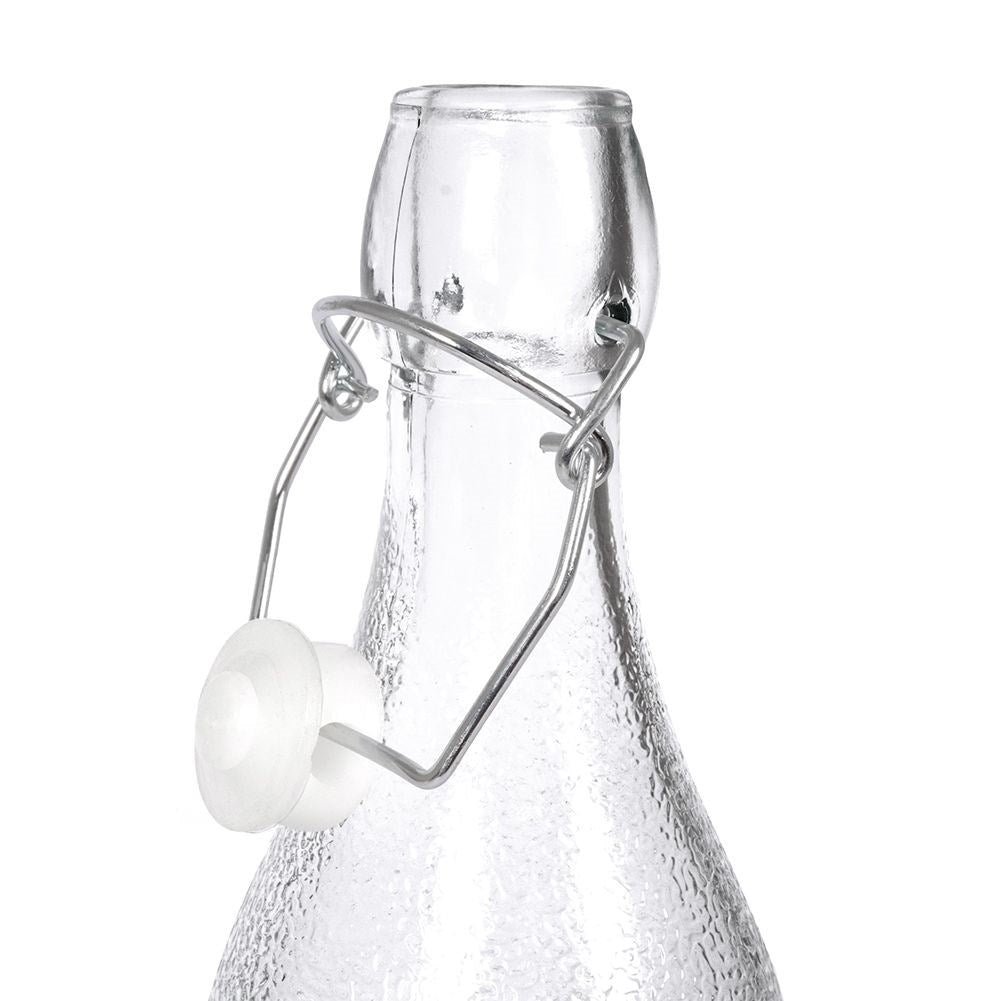 Glass bottle with patented cork lock and clamp