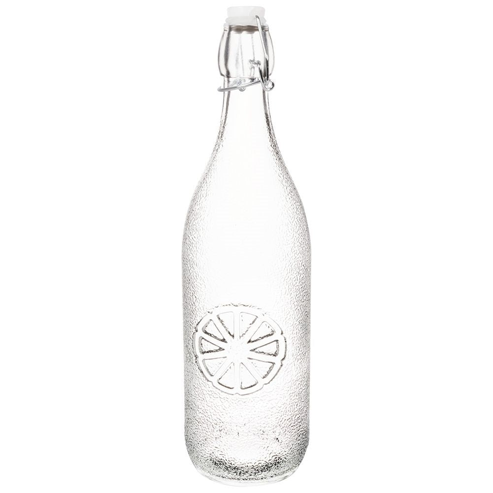 Glass bottle with patented cork lock and clamp