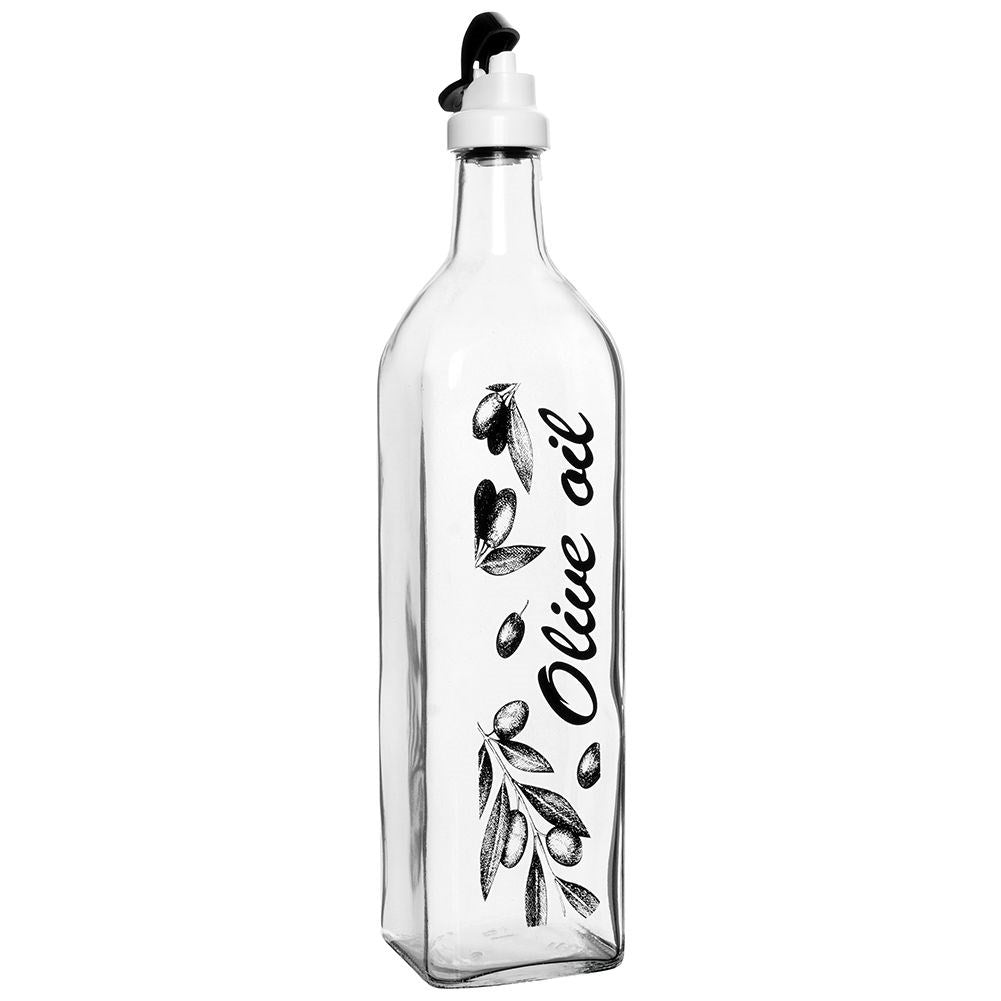 Glass bottle with resealable dispenser for olive oil